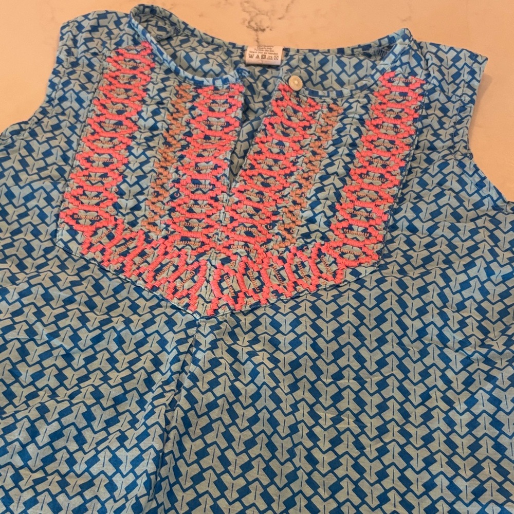 Crewcuts Blue and Pink Kids Blouse - Picture 6 of 6